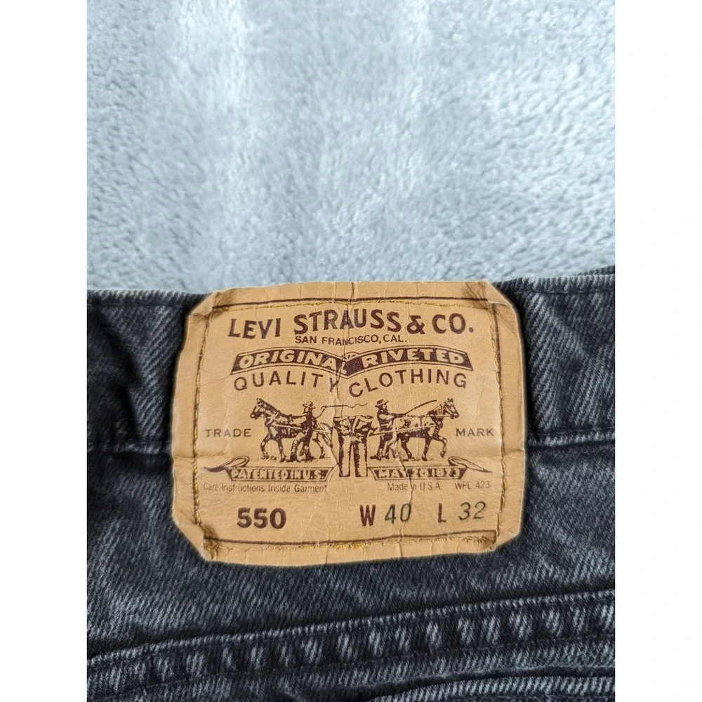 VTG Levis 550 Jeans Mens 38x30 Black Faded Orange Tab Relaxed Fit USA Made  READ
